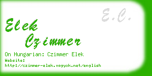 elek czimmer business card